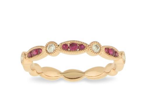 View 14K White  or  Yellow  Gold<BR> Ruby and Diamond Ring