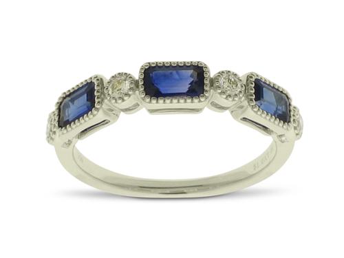View 18K White  or 18k Yellow  Gold<BR> Sapphire and Diamond Ring