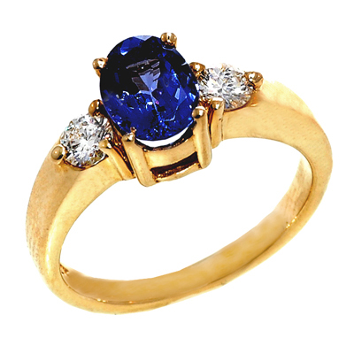 View 14K White  or  Yellow  Gold<BR> Tanzanite and Diamond Ring