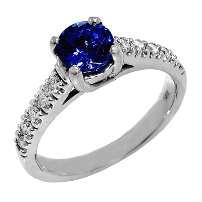 View 14K White  or  Yellow  Gold<BR> Tanzanite and Diamond Ring