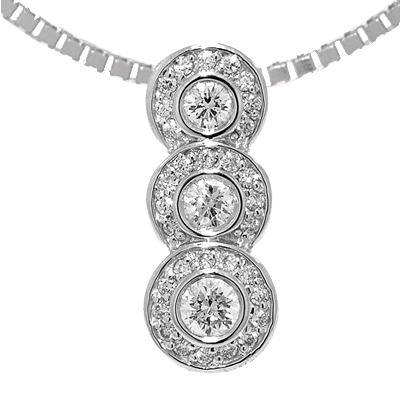 View 14K White  or  Yellow  Gold<BR>  Diamond Pendant