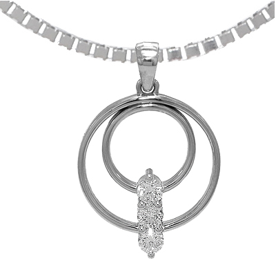View 14K White  or  Yellow  Gold<BR>  Diamond Pendant