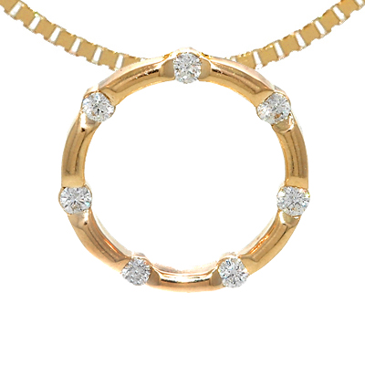 View 14K White  or  Yellow  Gold<BR>  Diamond Pendant