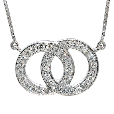 View 14K White  Gold<BR>  Diamond Pendant