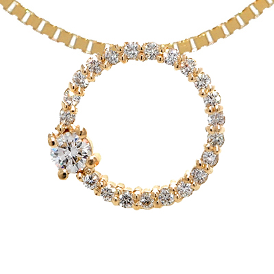 View 14K White  or  Yellow  Gold<BR>  Diamond Pendant
