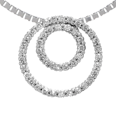 View 14K White  or  Yellow  Gold<BR>  Diamond Pendant
