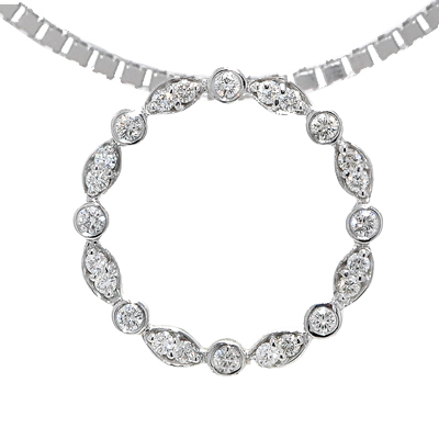 View 14K White  or  Yellow  Gold<BR>  Diamond Pendant