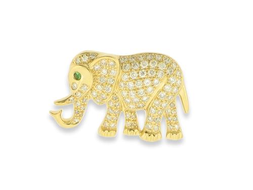 View 18K White  or 18k Yellow  Gold<BR> Emerald and Diamond Pendant