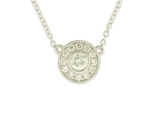 View 14K White  or  Yellow  Gold<BR>  Diamond Pendant
