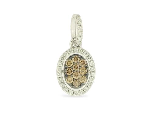 View 14K White  or  Yellow  Gold<BR> Champagne Diamond / Blue Diamond and Diamond Pendant