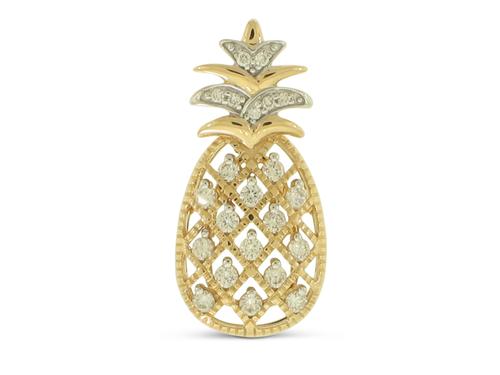 View 14K Yellow  Gold<BR>  Diamond Pendant