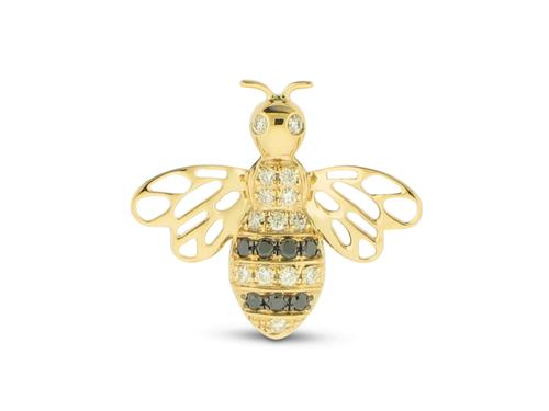 View 14K Yellow  Gold<BR> Black Diamond and Diamond Pendant