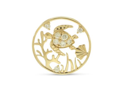 View 14K Yellow  Gold<BR>  Diamond Pendant