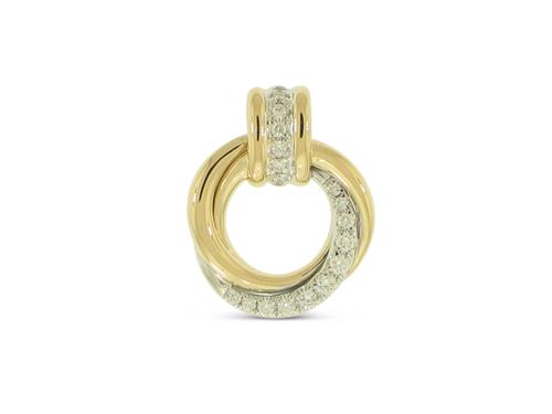 View 14K Two-tone<BR> Diamond Pendant