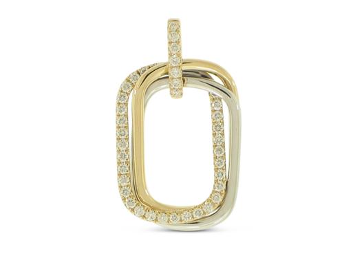 View 14K Two-tone<BR> Diamond Pendant