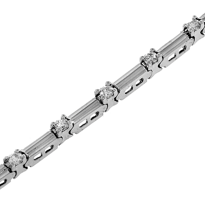 View 14K White  or  Yellow  Gold<BR>  Diamond Bracelet