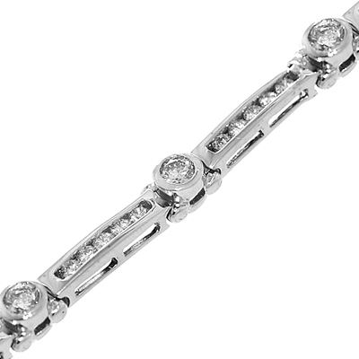 View 14K White  or  Yellow  Gold<BR>  Diamond Bracelet