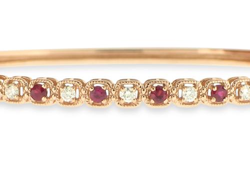View 14K White  or  Yellow  Gold<BR> Ruby and Diamond Bracelet