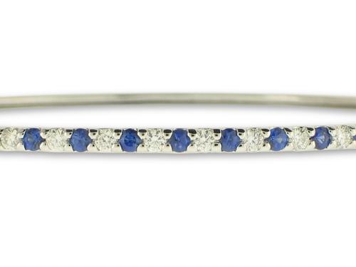 View 14K White  Gold<BR> Sapphire and Diamond Bracelet