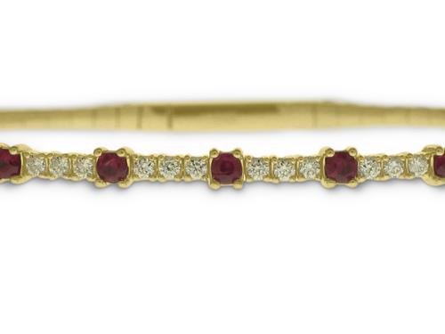 View 14K White  or  Yellow  Gold<BR> Ruby and Diamond Bracelet