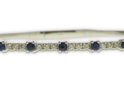 View 14K White  or  Yellow  Gold<BR> Sapphire and Diamond Bracelet