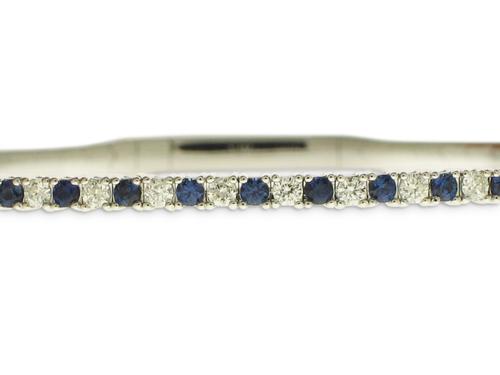 View 14K White  or  Yellow  Gold<BR> Sapphire and Diamond Bracelet