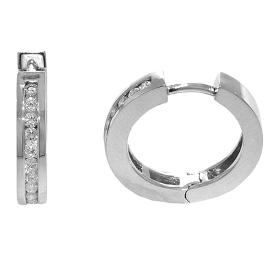 View 14K White  or  Yellow  Gold<BR>  Diamond Earrings