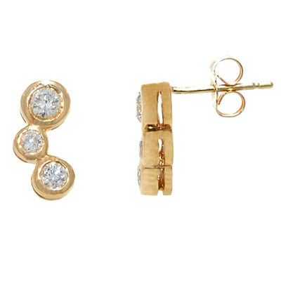 View 14K White  or  Yellow  Gold<BR>  Diamond Earrings