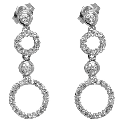 View 14K White  or  Yellow  Gold<BR>  Diamond Earrings