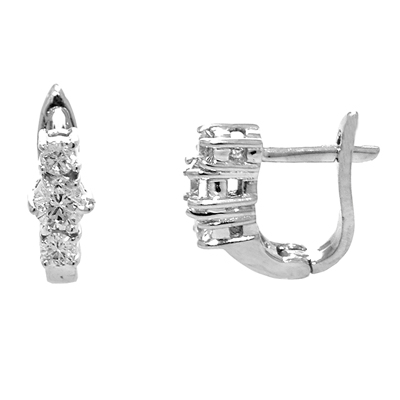 View 14K White  or  Yellow  Gold<BR>  Diamond Earrings
