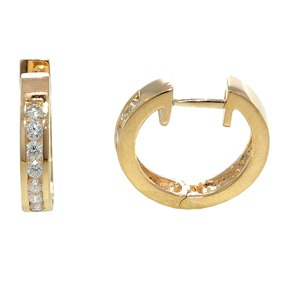 View 14K White  or  Yellow  Gold<BR>  Diamond Earrings
