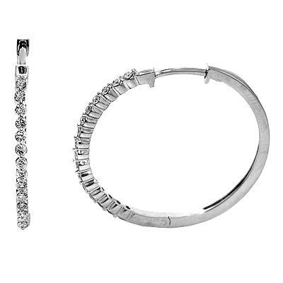 View 14K White  or  Yellow  Gold<BR>  Diamond Earrings