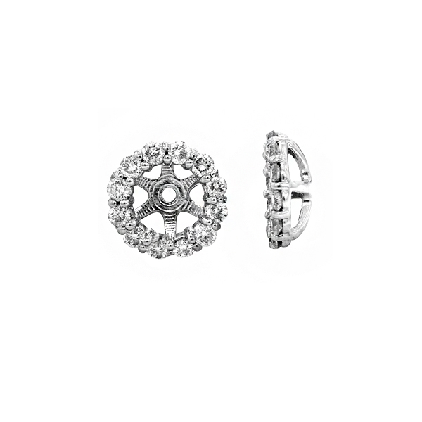 View 14k White Gold Diamond Earring Jackets