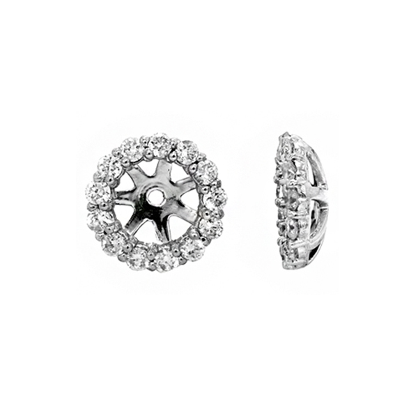 View 14k White Gold Diamond Earring Jackets