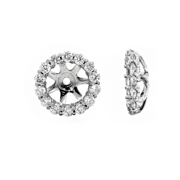 View 14k White Gold Diamond Earring Jackets