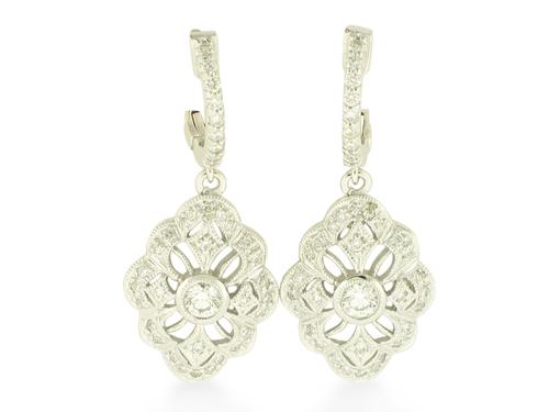 View 14K White  or  Yellow  Gold<BR>  Diamond Earrings