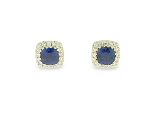 View 14K White  Gold<BR> Sapphire and Diamond Earrings
